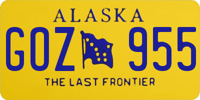 AK license plate GOZ955