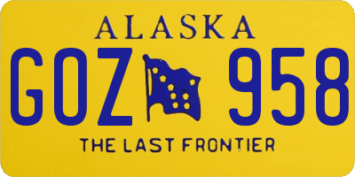 AK license plate GOZ958