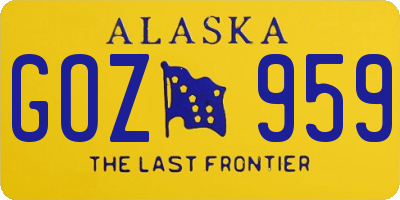 AK license plate GOZ959