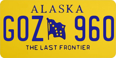 AK license plate GOZ960
