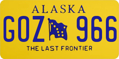 AK license plate GOZ966