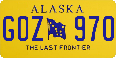 AK license plate GOZ970