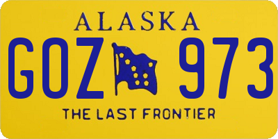 AK license plate GOZ973