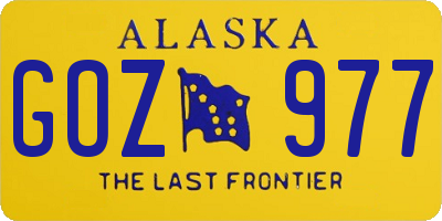AK license plate GOZ977