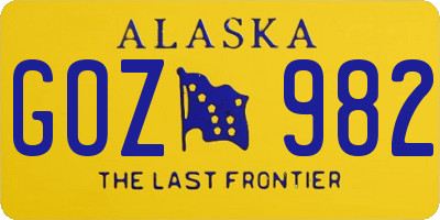 AK license plate GOZ982