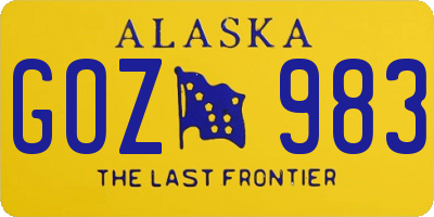 AK license plate GOZ983