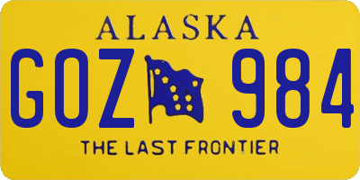 AK license plate GOZ984