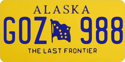 AK license plate GOZ988