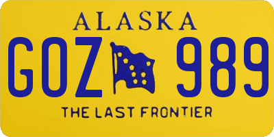 AK license plate GOZ989