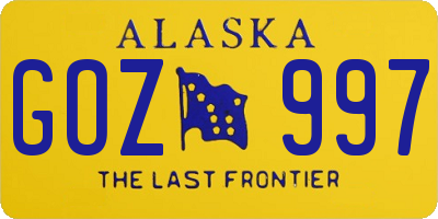 AK license plate GOZ997