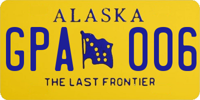 AK license plate GPA006
