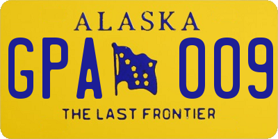 AK license plate GPA009