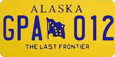 AK license plate GPA012