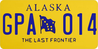 AK license plate GPA014