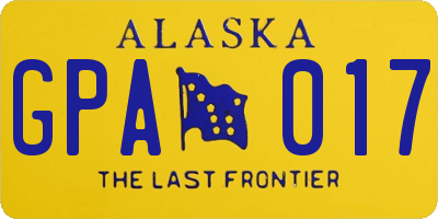 AK license plate GPA017