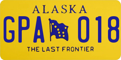 AK license plate GPA018
