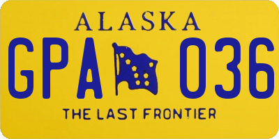AK license plate GPA036