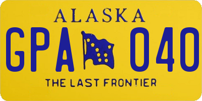 AK license plate GPA040