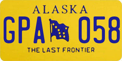 AK license plate GPA058