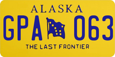 AK license plate GPA063