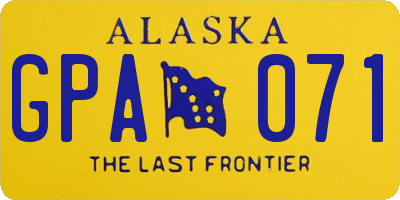 AK license plate GPA071