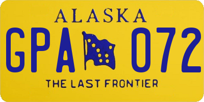 AK license plate GPA072