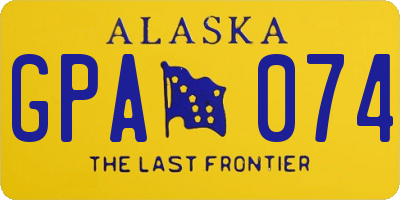 AK license plate GPA074