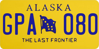 AK license plate GPA080
