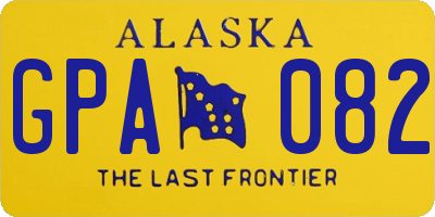AK license plate GPA082