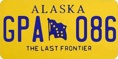 AK license plate GPA086