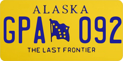 AK license plate GPA092