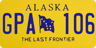AK license plate GPA106