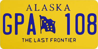 AK license plate GPA108
