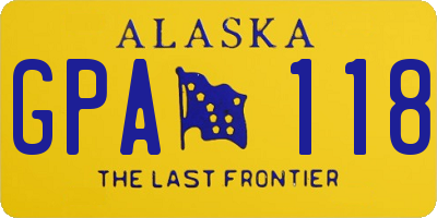 AK license plate GPA118