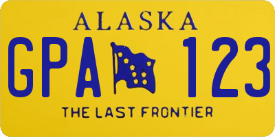 AK license plate GPA123