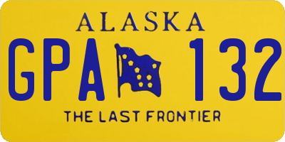 AK license plate GPA132