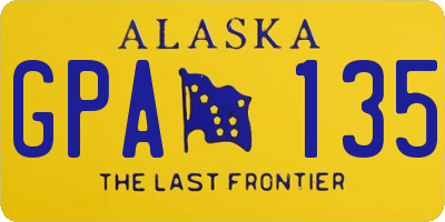 AK license plate GPA135