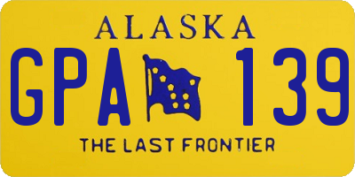 AK license plate GPA139