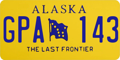 AK license plate GPA143