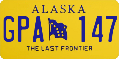 AK license plate GPA147