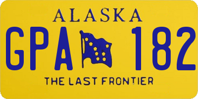 AK license plate GPA182