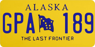 AK license plate GPA189