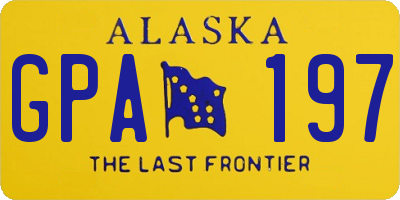 AK license plate GPA197