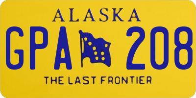 AK license plate GPA208
