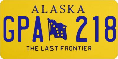 AK license plate GPA218