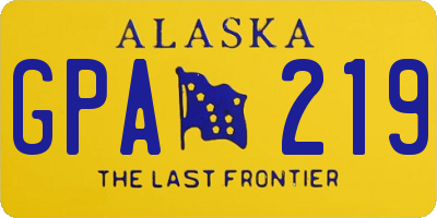 AK license plate GPA219