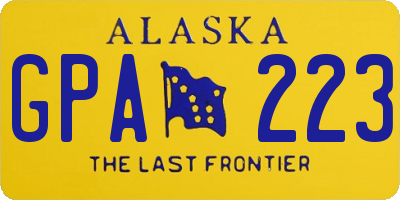 AK license plate GPA223