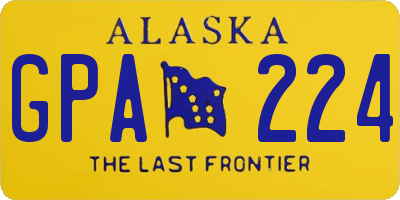 AK license plate GPA224