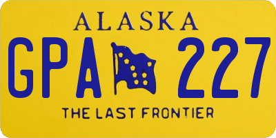 AK license plate GPA227