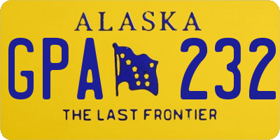 AK license plate GPA232